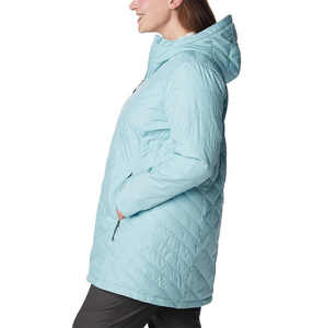 Oem Respirant Grande Taille Femmes Noir Long Surdimensionné Doudoune Couleur Solide Chaud À Capuche Hiver Manteau Rembourré Avec Fermeture Éclair - Product Image 5