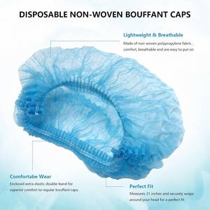 MOQ <span class=keywords><strong>1</strong></span> gorras gorra negra desechable con clip - Product Image 2