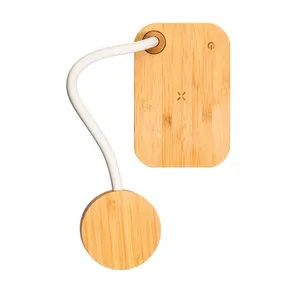 Lampada in Bambù Personalizzata con Caricatore Wireless, Regalo Promozionale e Aziendale - Product Image 2