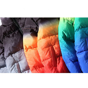 OEM Custom Logo Printed Men's Winter Warm Wool <b>Puffer</b> Down <b>Jacket</b> Hooded With Embroidery Patch and <b>Light</b> Feature - Product Image 6