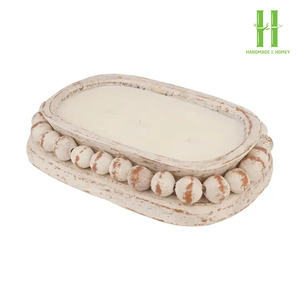 MÁS VENDIDO Tazón Ovalado de Madera de Acacia con Cuentas de Alta Calidad, Tazón de Arcilla con Nuevo Diseño, Tazones de Madera con Cuerda de Cuentas Hechos en Vietnam - Product Image 2