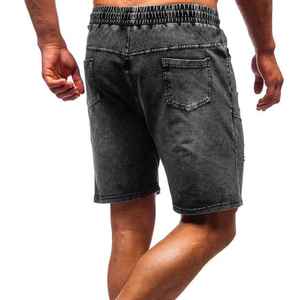Custom Made <b>Men's</b> Acid Washed Canvas Straight <b>Jeans</b> Shorts Breathable 100% Cotton Mid Waist Lightweight Streetwear Casual Style - Product Image 3