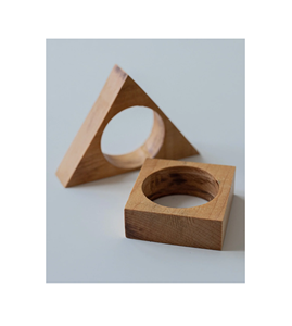 Design élégant rond de serviette en bois décoration de fête Table à manger rond de serviette en bois naturel poli - Product Image 4