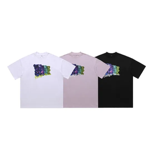 Camiseta personalizada de alta calidad para hombre, camisetas gráficas de manga corta con cuello de gran tamaño, logotipo personalizado de algodón 100% impreso - Product Image 6