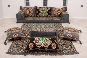 Ensemble complet de canapé de sol arabe pour salon 11 pièces, 28 danses avec éponge, épaisseur du coussin 20cm - Product Image 6