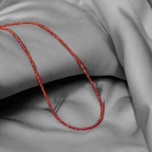 Collier cornaline 2mm 3mm perles à facettes pierre précieuse naturelle juillet pierre de naissance délicate faite à la main 925 bijoux en argent pour les femmes en gros - Product Image 6