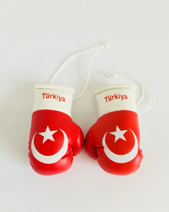 Llavero colgante de artículo de regalo para club infantil con bandera de Palestina, Mini guantes de boxeo, empuñaduras de mano con cordones, par de espejos de coche a prueba de viento - Product Image 6