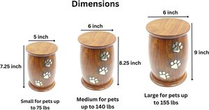 Pet <b>Urn</b> <b>for</b> <b>Dog</b> Cat <b>Ashes</b> with Brass Inlay Paws Wooden Personalized Funeral Cremation <b>Urn</b> Pet Memorial Keepsake <b>Urn</b> - Product Image 6