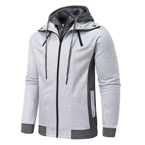 Veste à capuche de piste en polaire marron à manches longues pour hommes de marque de haute qualité veste à capuche en gros à motif imprimé élégant - Product Image 5
