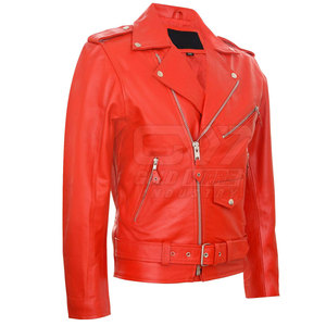 Chaqueta de moto de cuero genuino al mejor precio para hombre, chaqueta de moto de hombre teñida lisa en línea - Product Image 2