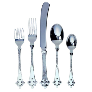 Vente chaude Vintage En Relief Style Nickle Plaqué Couverts En Métal Couverts Ensemble pour Hôtel Maison Ustensiles De Cuisine Dîner Restauration Utilisation - Product Image 1