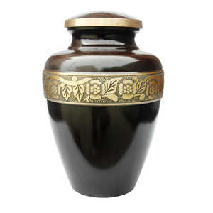 Urna de cremación de latón grabada en negro Recién llegado Urna Cineraria para cenizas de adultos Urna funeraria conmemorativa elegante para cenizas humanas - Product Image 6