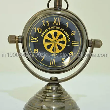 手作りのアンティーク真鍮の机と置時計家庭やオフィスのテーブルの装飾時計のためのアンティーク時計