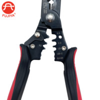 Pince à dénuder et à sertir multifonction en acier de qualité industrielle, métrique, avec prise en charge OEM FUJIYA F-120C, mâchoires biseautées à poignée souple
