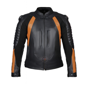 Veste de course en cuir de moto personnalisée pour équipement d'équitation de motard de rue pour hommes avec protège-épaules et coudes vêtements de moto - Product Image 1