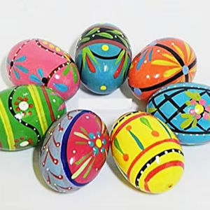 Huevos de madera de Pascua pintados a mano ecológicos de Venta caliente para cestas de regalo de Pascua - Product Image 2