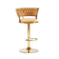 Chaise de bar la plus vendue, cadre en métal velours, pivotante, hauteur réglable, chaise longue confortable