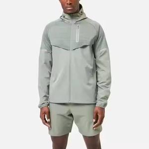 Custom Label Sportswear Set Mens Sports Suits <b>Zip</b> up Jacket Windbreaker Short Set Outdoor Gym Wear <b>Hooded</b> Tracksuits - Product Image 2