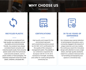 Chaise pliante élégante de fabrication italienne événements mariages patio jardin restaurant HORECA durable certifié ISO9001 Offre Spéciale en plastique PP - Product Image 5