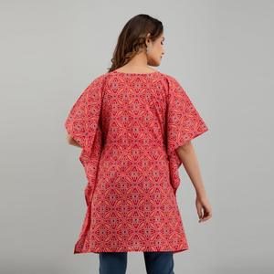 Bandhani Print Pink <b>Kaftan</b> Dress Hand Drawn Georgette Pakistani Style Anarkali with Salwar Soft Indian Clothing-SHKUP1232 - Product Image 3