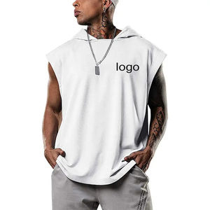 Personnalisé Hommes Gym Sans Manches À Capuche Hommes Musculation Gilet Fitness Sport À Capuche Muscle Débardeur vêtements de sport hommes à capuche sans manches - Product Image 2