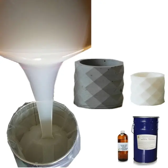 Caoutchouc silicone liquide blanc RTV2 à deux composants pour la fabrication de moules pour pots de fleurs