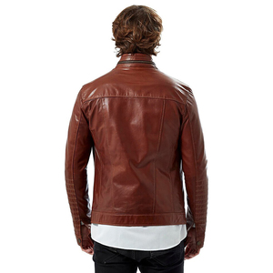 2024 nouvelle condition haute qualité confortable en cuir de vachette hommes veste entièrement personnalisable col montant mince hiver manteau à capuche - Product Image 2