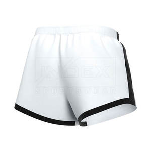 Pantalones cortos deportivos de secado rápido transpirables de cintura alta para mujer con logotipo personalizado, recién llegados, Material de tela para adultos de talla grande - Product Image 4