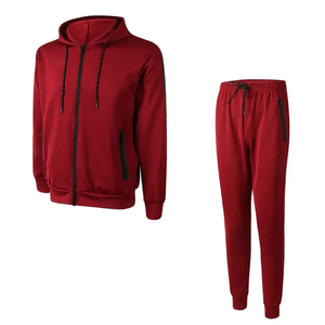 Ocio Fitness Sports Suit Hombres Nueva primavera y otoño Bolsillo Cremallera Sudadera con capucha + Pantalones de chándal Conjunto de jogging de dos piezas - Product Image 1
