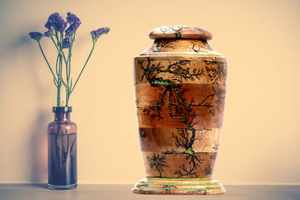 Fractal Burn Rosewood Urna para cenizas humanas Hombre Mujer Resina Cremación Caja de entierro Adulto Urna funeraria grande Cenizas para mascotas - Product Image 4