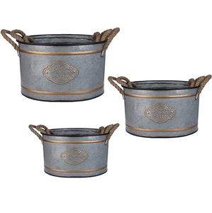 Aspecto más atractivo de diseño elegante oxidado con maceta galvanizada Real Vintage para decoración del hogar, decoración de oficina y jardinería - Product Image 2