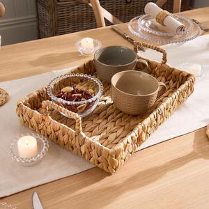Cestas y bandejas de paja tejida natural de la mejor calidad, juego de bandejas decorativas para el hogar de jacinto de agua - Product Image 3