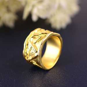 Nouvelle Bague Bohème Tendance Vague Ethnique en Laiton pour Femme, Plaqué Or 18 carats, Bijou Texturé en Spirale pour Vente en Gros/OEM/ODM - Product Image 3