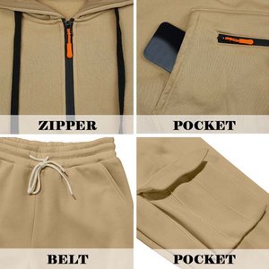 Hombre Cargo a juego Casual Top camisetas pantalones capuchas traje sudadera chándales para hombre con capucha - Product Image 6