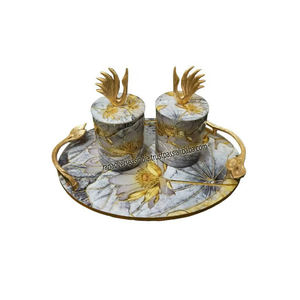 Boîte à collation en métal Plateau de service divisé Organisateur de stockage des aliments Conteneur à collation en Offre Spéciale de luxe - Product Image 1