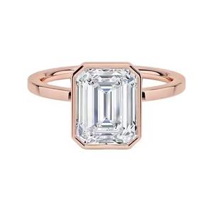 Bijoux de mariage Bague de fiançailles Bague solitaire en argent sterling 925 Bague en diamant Moissanite couleur VVS certifiée Gra taille émeraude - Product Image 6