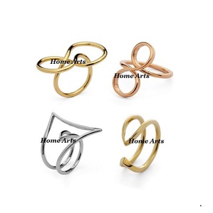 Juego de 4 servilleteros de Metal, oro, cobre y plata, diseño más nuevo, decoración de mesa, servilletero de Home Arts - Product Image 1