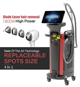 Versatile 4 In 1 Replaceable Spot Sizes 808nm Diode Laser Hair Removal Machine