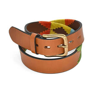 Personalizable ecuestre Equino Polo Cinturón de cuero Hombres Pin Hebilla Grano superior Bordado de cuero Cinturón deportivo Suministros para montar a caballo - Product Image 1