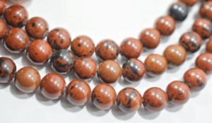 Vente en gros de perles rondes de 8mm en pierre d'obsidienne en acajou AAA Grade 15 "plein brin café naturel perles en vrac bijoux bracelets - Product Image 3