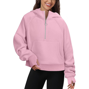 Casual Long Sleeve Drawstring <b>Waffle</b> Pullover Sweatshirt Women's Cotton Plus Size Hoodies Tops - Product Image 1