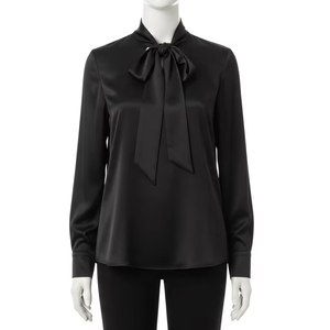 Chemisier en satin élégant pour femmes, tissu doux et soyeux, boutons à manches longues, design pour automne, bureau, vêtements de mode décontractés, hauts - Product Image 2