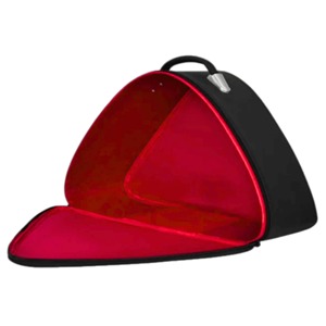 Premium Masonic Knights Templar Chapeau Case <b>Black</b> Faux Leather Cap Carry Case with Red Velvet Lining, Leather Handle & Zipper - Product Image 4