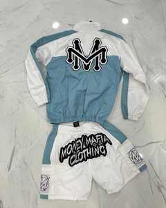 Custom Two Piece Windbreaker <b>Short</b> Jacket Set Patchwork <b>Zip</b> up Nylon Polyester Streetwear Tracksuit <b>Men</b> Windbreaker <b>Short</b> Set - Product Image 5