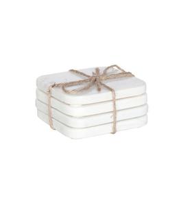 <b>White</b> Marble Coasters Set of 4 Real Natural Stone Round Coasters Luxury Modern Aesthetic Semi Absorbent Cup Coasters for Drinks - Product Image 5