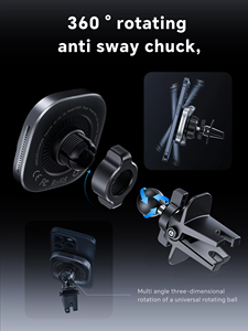 Qi2 15W Magnetic Car Mount sạ<span class=keywords><strong>c</strong></span>, điện thoại làm mát Magnetic Car charger, Air Vent/bảng điều khiển không dây sạ<span class=keywords><strong>c</strong></span> cho <span class=keywords><strong>iPhone</strong></span> 17-12 - Product Image 4