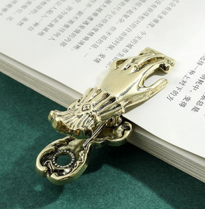 Marcapáginas de hoja con acabado dorado para bibliotecas de libros y escuelas, accesorios de lectura, marcapáginas de Metal elegante - Product Image 4