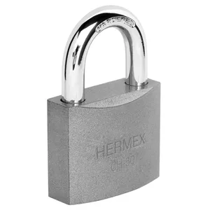 HERMEX corto gancio di ferro lucchetti scatola di 6 50mm lucchetti con chiave in una scatola - Product Image 1