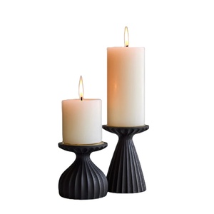 Juego de 2 candelabros y soportes de madera de bambú de forma redonda perfectos para bodas y Decoración de mesa de eventos y Decoración de mesa elegante - Product Image 1