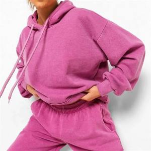 Conjunto de chándal con logotipo personalizado OEM, chándal de mujer con estampado de abullonado en 3D, conjunto de ropa deportiva de 2 piezas, conjunto de pantalones de chándal de algodón de gran tamaño y Sudadera con capucha - Product Image 2